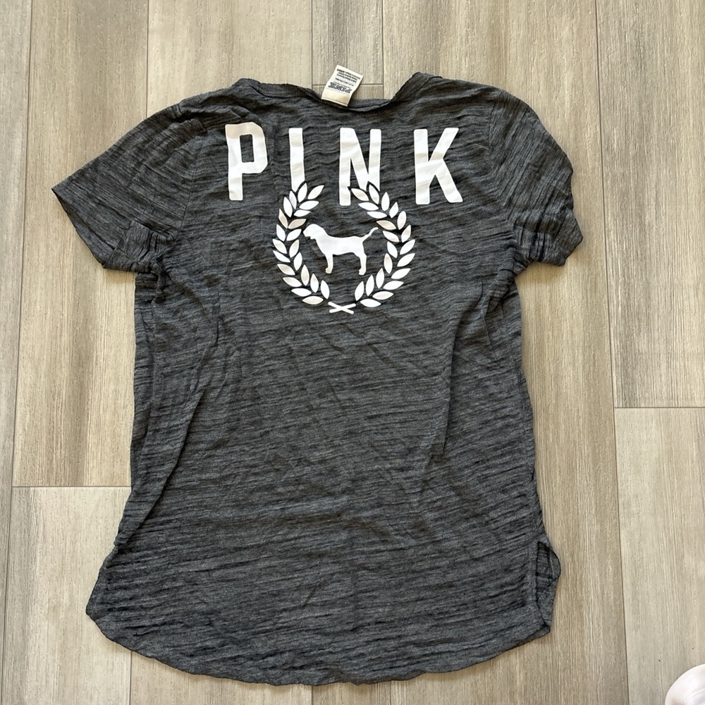 PINK Victoria's Secret Gray Short Sleeve Tee